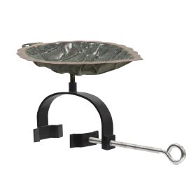 Aspen Leaf Birdbath- Over Rail Bracket