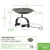 Aspen Leaf Birdbath- Over Rail Bracket