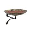 Red African Daisy Birdbath- Wall Mount Bracket