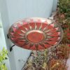 Red African Daisy Birdbath- Wall Mount Bracket