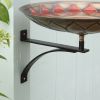 Red African Daisy Birdbath- Wall Mount Bracket