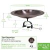 18" Classic Copper Birdbath- Over Rail Bracket