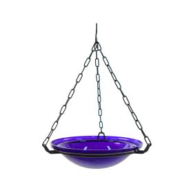 12" Cobalt Blue Hanging Birdbath