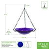 12" Cobalt Blue Hanging Birdbath