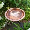 Hammered Copper Birdbath w/Rim- Rail Mount Bracket