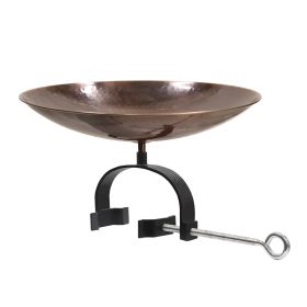 Burnt Copper Birdbath- Over Rail Bracket