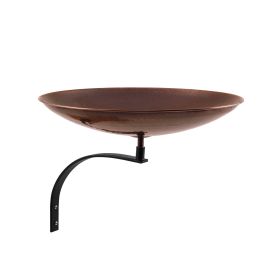 Burnt Copper Birdbath- Wall Mount Bracket