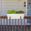 Medium White Flower Box- Clamp-On Brackets