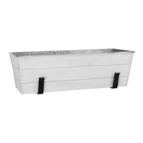 Medium White Flower Box- Wall Brackets