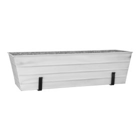 Large White Flower Box- Wall Brackets