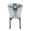 Mini Oval Galvanized Tub with Folding Stand