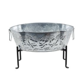 Embossed Oval Tub with Folding Stand