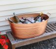 Large Oval Hammered Copper Plated Tub