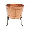 Oval Copper Tub with Folding Stand