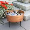 Oval Copper Tub with Folding Stand