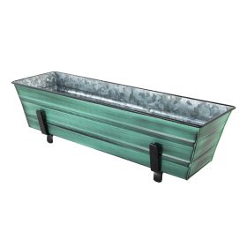 Small Green Flower Box- 2x4 Railing Brackets