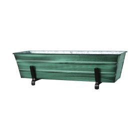 Small Green Flower Box- 2x6 Railing Brackets