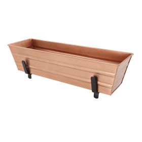 Small Copper Flower Box- 2x4 Railing Brackets