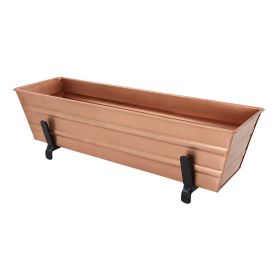 Small Copper Flower Box- 2x6 Railing Brackets