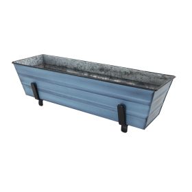 Small Blue Flower Box- 2x4 Railing Brackets