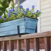 Small Blue Flower Box- 2x4 Railing Brackets