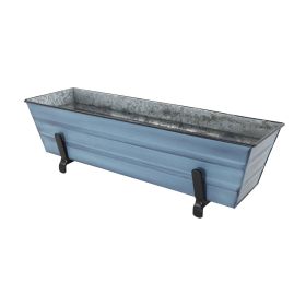 Small Blue Flower Box- 2x6 Railing Brackets