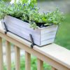 Small White Flower Box- 2x6 Railing Brackets