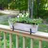 Small White Flower Box- 2x6 Railing Brackets