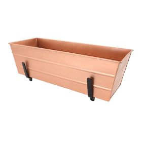 Medium Copper Flower Box- 2x6 Railing Brackets