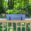 Medium Blue Flower Box- 2x6 Railing Brackets