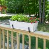 Medium White Flower Box- 2x6 Railing Brackets