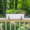 Medium White Flower Box- 2x6 Railing Brackets