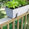 Medium White Flower Box- 2x6 Railing Brackets