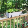 Medium White Flower Box- 2x6 Railing Brackets