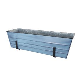 Large Blue Flower Box- 2x6 Railing Brackets