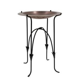 24" Classic Copper Birdbath- Phoebe Stand