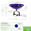 12" Cobalt Blue Crackle Birdbath- Over Rail Bracket