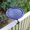 12" Cobalt Blue Crackle Birdbath- Over Rail Bracket