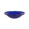 12" Crackle Glass Bowl - Cobalt Blue