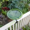 12" Fern Green Crackle Birdbath- Over Rail Bracket