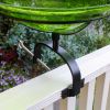 12" Fern Green Crackle Birdbath- Over Rail Bracket