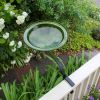 12" Fern Green Crackle Birdbath- Rail Mount Bracket