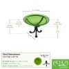 12" Fern Green Crackle Birdbath- Tripod Stand