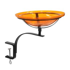 12" Mandarin Crackle Birdbath- Rail Mount Bracket