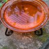 12" Mandarin Crackle Birdbath- Short Stand