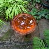 12" Mandarin Crackle Birdbath- Short Stand