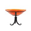 12" Mandarin Crackle Birdbath- Tripod Stand