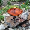 12" Mandarin Crackle Birdbath- Tripod Stand