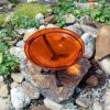 12" Mandarin Crackle Birdbath- Tripod Stand