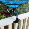 12" Teal Crackle Birdbath- Over Rail Bracket